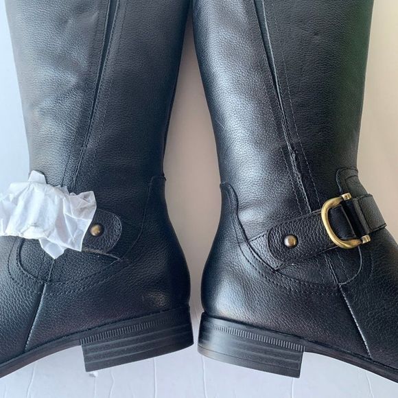 Naturalizer Jillian Tall Riding Boot Black Leather - Picture 5 of 8